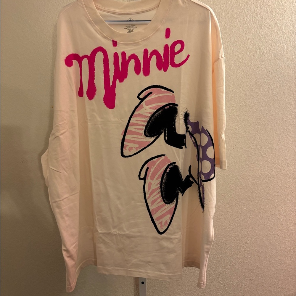Minnie Mouse woman’s Shirt - Cream and Pink. 3x from Disney